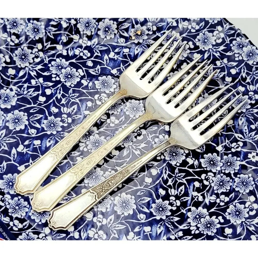 1847 Rogers Bros Ancestral Silverplate Set of 3 Salad Fork Discontinued